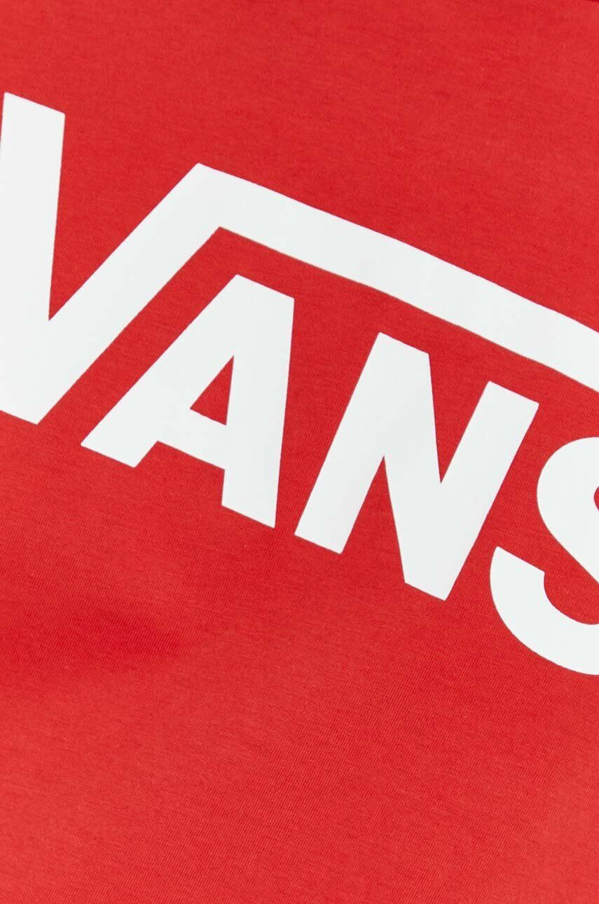 Vans Bavlněné tričko s dlouhým rukávem červená barva s potiskem - Pepit.cz