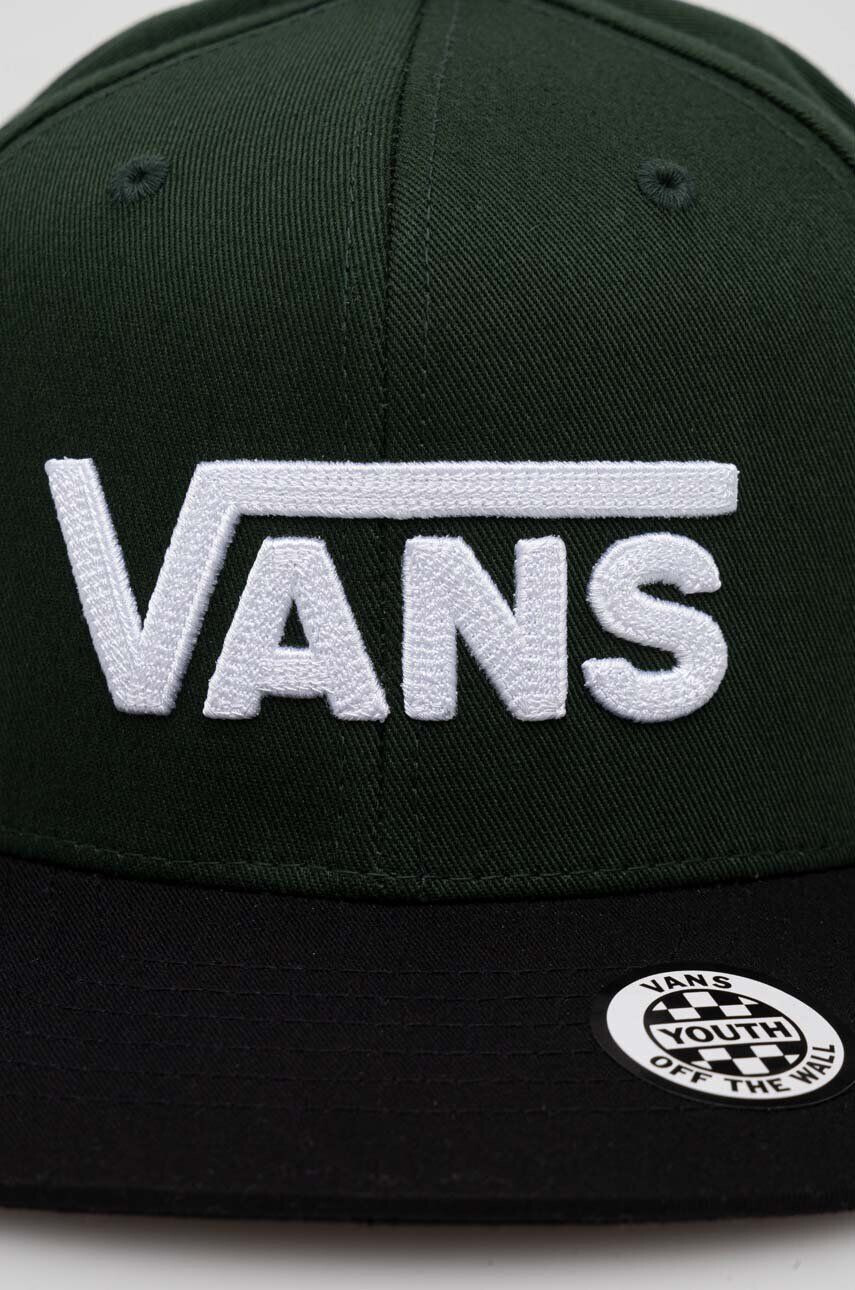 Vans Dětská bavlněná kšiltovka BY DROP V II SNAPBACK BOYS zelená barva s aplikací - Pepit.cz