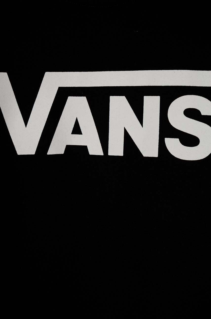 Vans Dětská bavlněná mikina CLASSIC CREW černá barva s potiskem - Pepit.cz