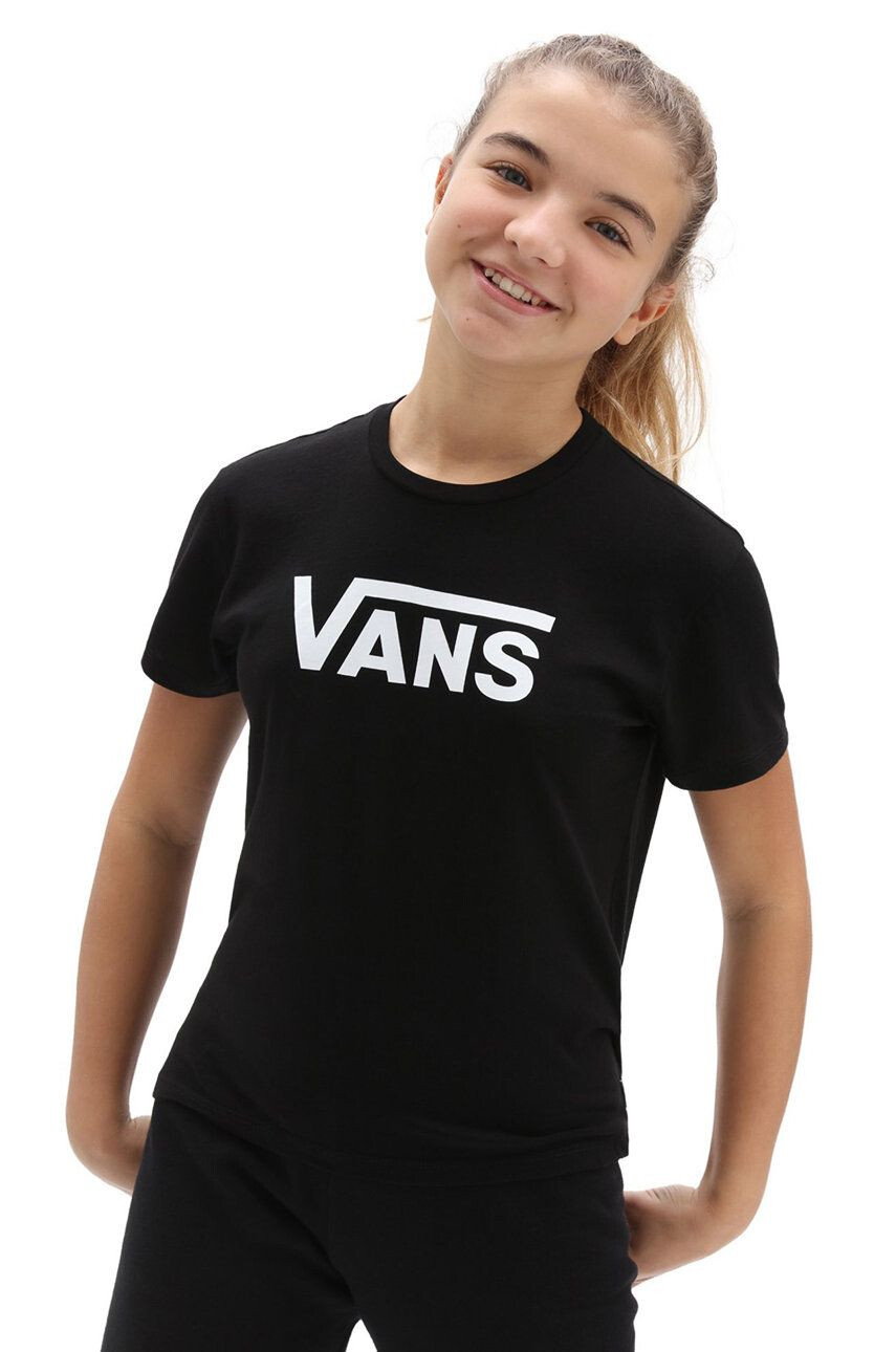 Vans Dětské bavlněné tričko černá barva - Pepit.cz