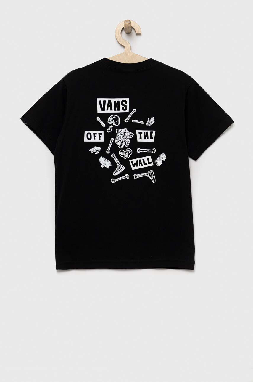 Vans Dětské bavlněné tričko BONE YARD SS Black černá barva s potiskem - Pepit.cz