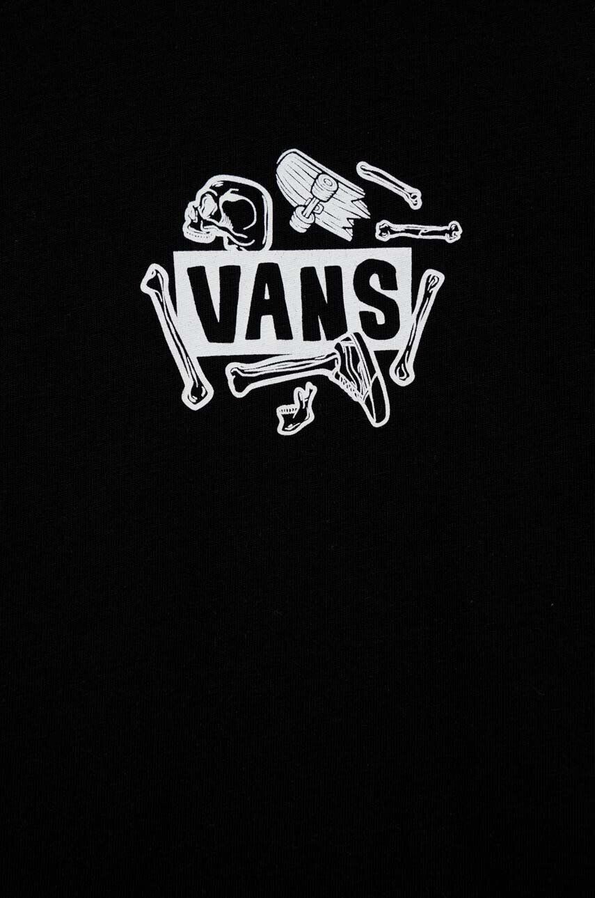 Vans Dětské bavlněné tričko BONE YARD SS Black černá barva s potiskem - Pepit.cz