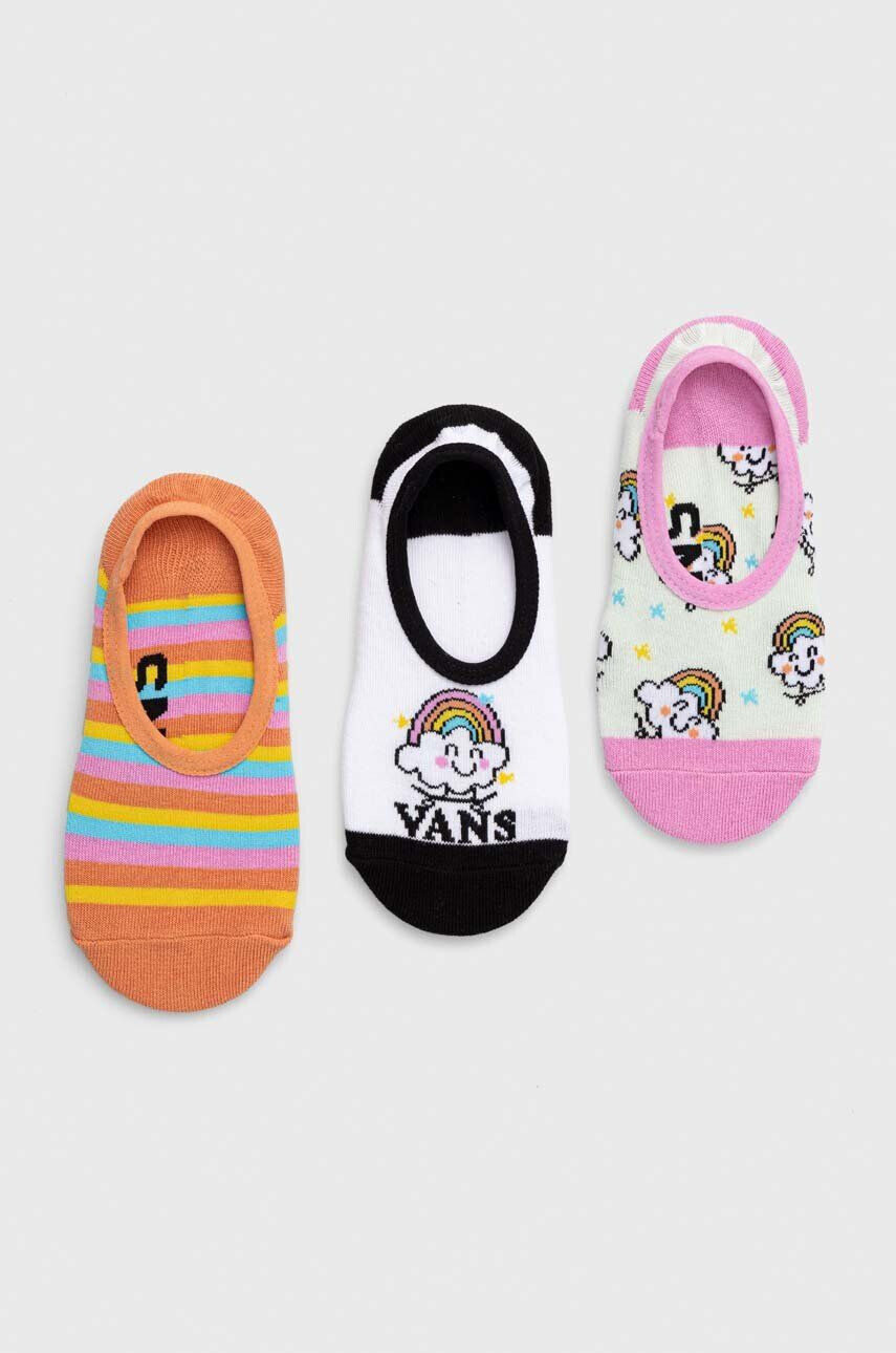 Vans Dětské ponožky RAINBOW RIDER CANOODLE White/Black 3-pack - Pepit.cz