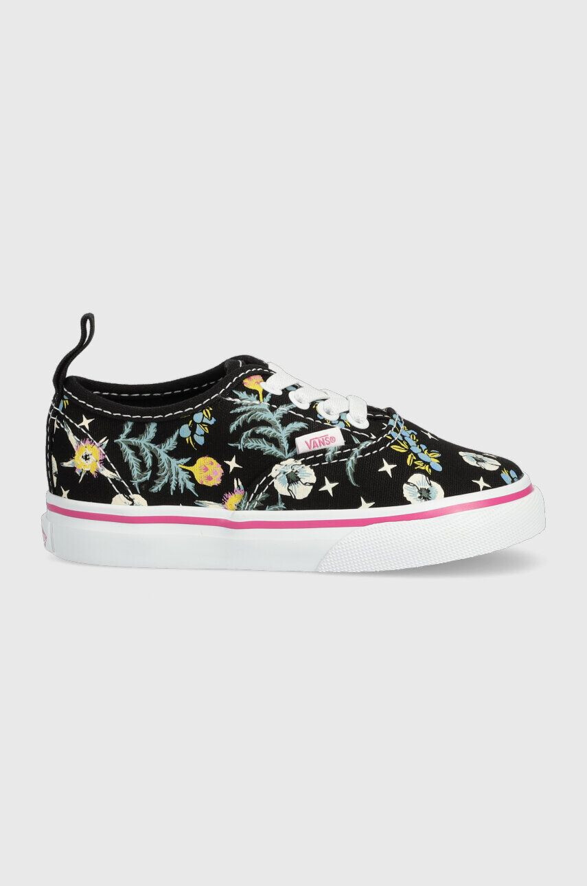 Vans Dětské tenisky TD Authentic Elastic FLRL BLACK černá barva - Pepit.cz