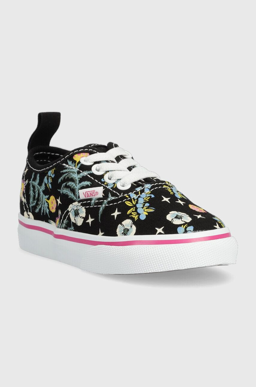 Vans Dětské tenisky TD Authentic Elastic FLRL BLACK černá barva - Pepit.cz