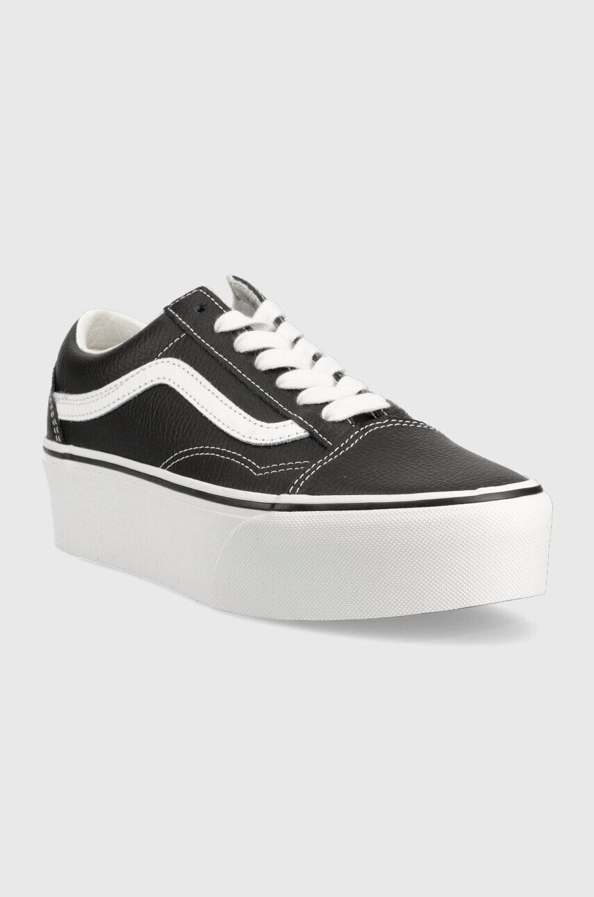 Vans Kožené tenisky Old Skool Stackform dámské černá barva VN0A7Q5MBPB1 - Pepit.cz