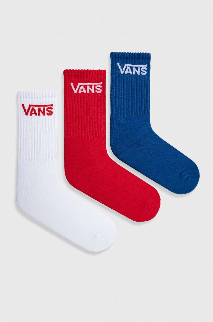 Vans Ponožky BY CLASSIC CREW BOYS TRUE RED/WHITE 3-pack - Pepit.cz