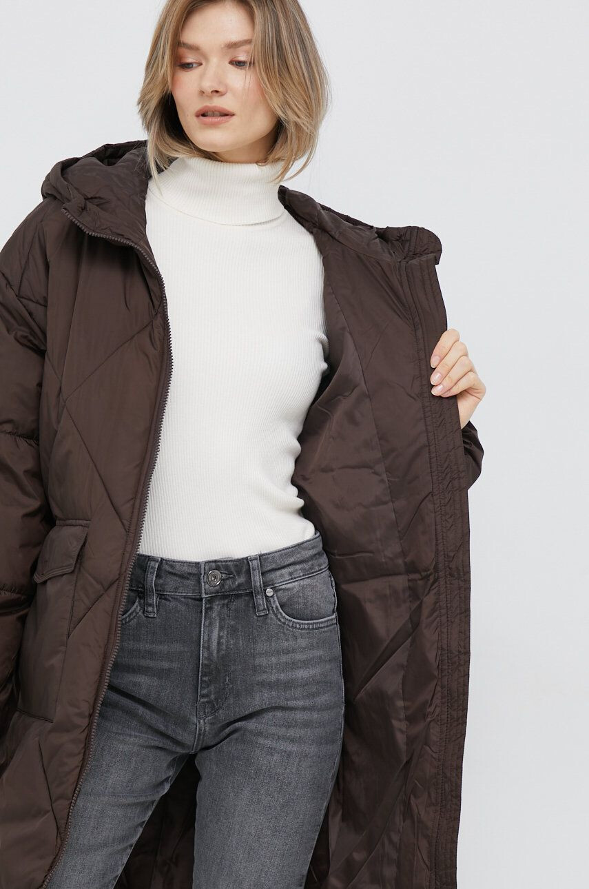 Vero Moda Bunda dámská hnědá barva zimní oversize - Pepit.cz