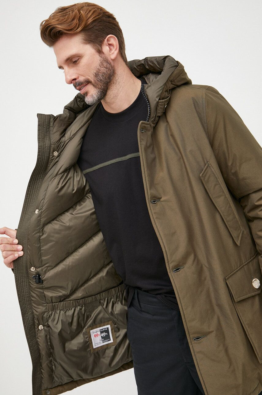 Woolrich Péřová bunda pánská zelená barva zimní - Pepit.cz