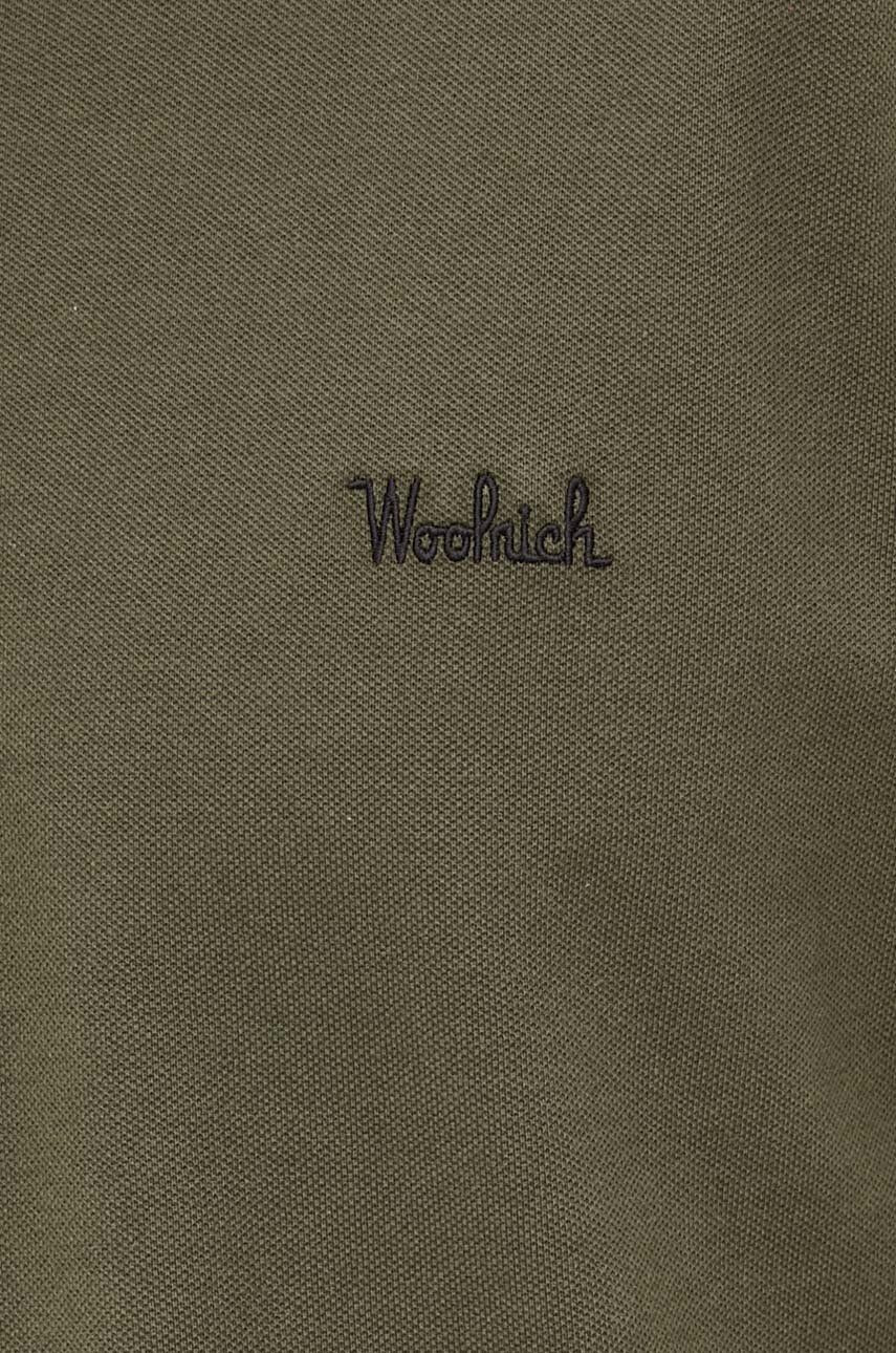 Woolrich Polo tričko pánský zelená barva hladký - Pepit.cz