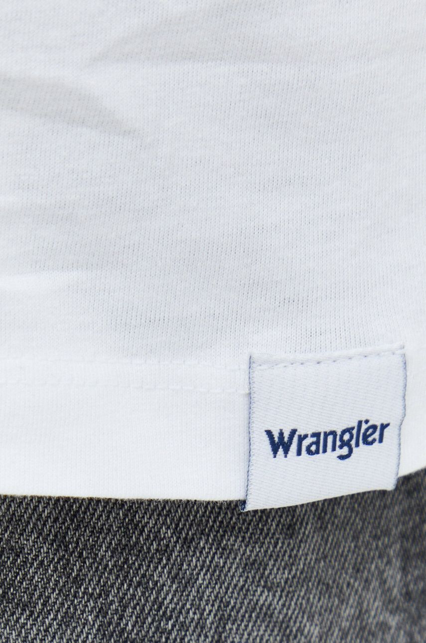 Wrangler Bavlněné tričko zelená barva - Pepit.cz