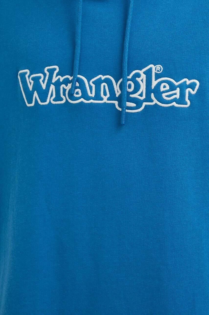 Wrangler Bavlněná mikina pánská s kapucí s aplikací - Pepit.cz