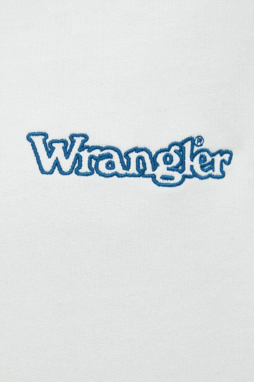 Wrangler Bavlněná mikina pánská bílá barva s aplikací - Pepit.cz