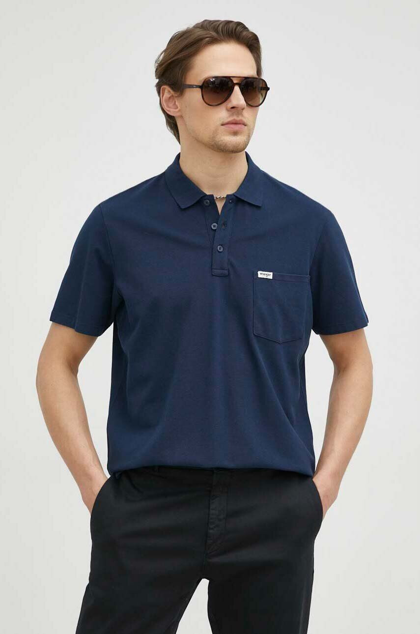 Wrangler Bavlněné polo tričko tmavomodrá barva - Pepit.cz