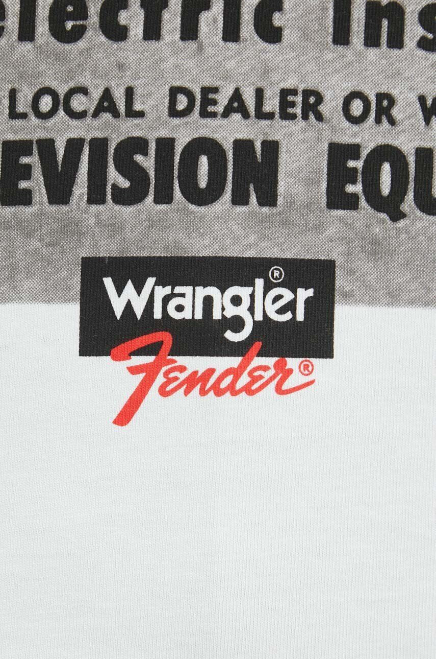 Wrangler Bavlněné tričko béžová barva s potiskem - Pepit.cz