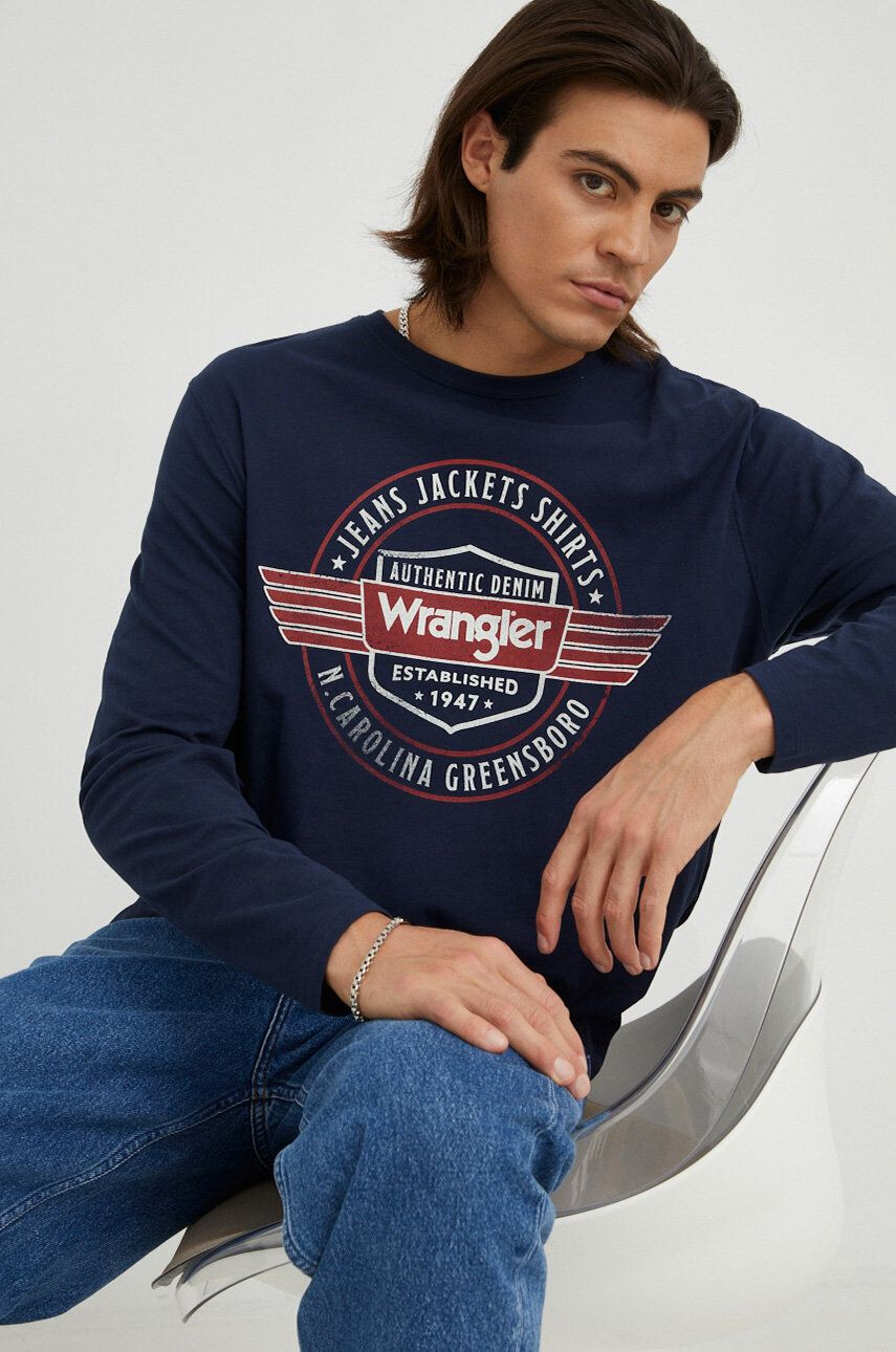 Wrangler Bavlněné tričko s dlouhým rukávem - Pepit.cz