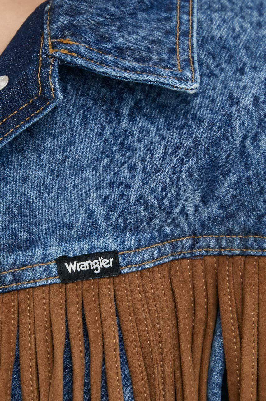 Wrangler Džínová bunda pánská šedá barva přechodná - Pepit.cz