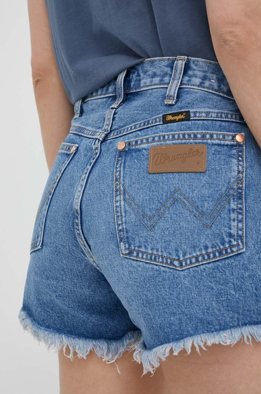 Wrangler Džínové šortky dámské hladké high waist - Pepit.cz