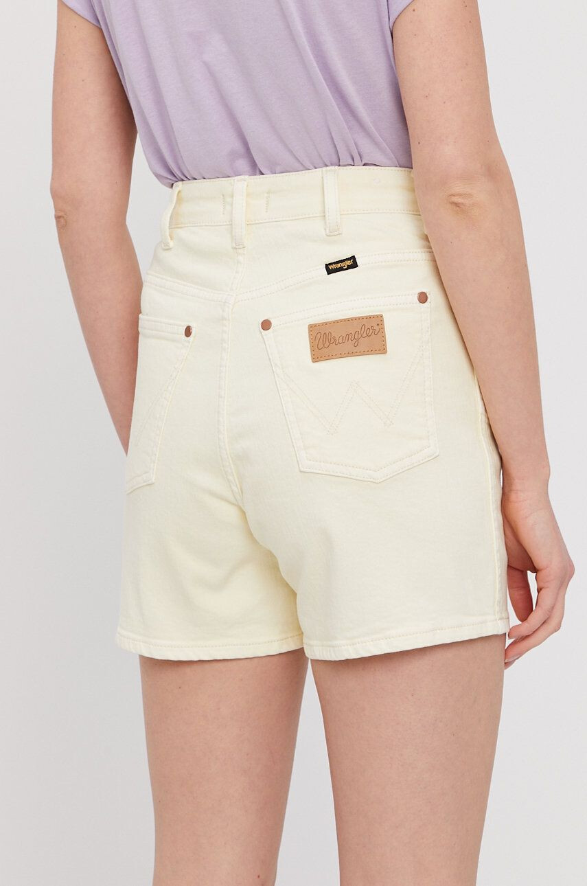 Wrangler Džínové šortky dámské hladké high waist - Pepit.cz