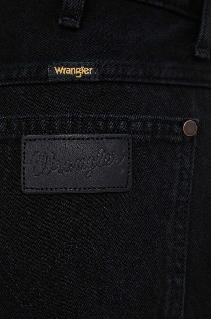 Wrangler Džínové šortky dámské černá barva hladké high waist - Pepit.cz