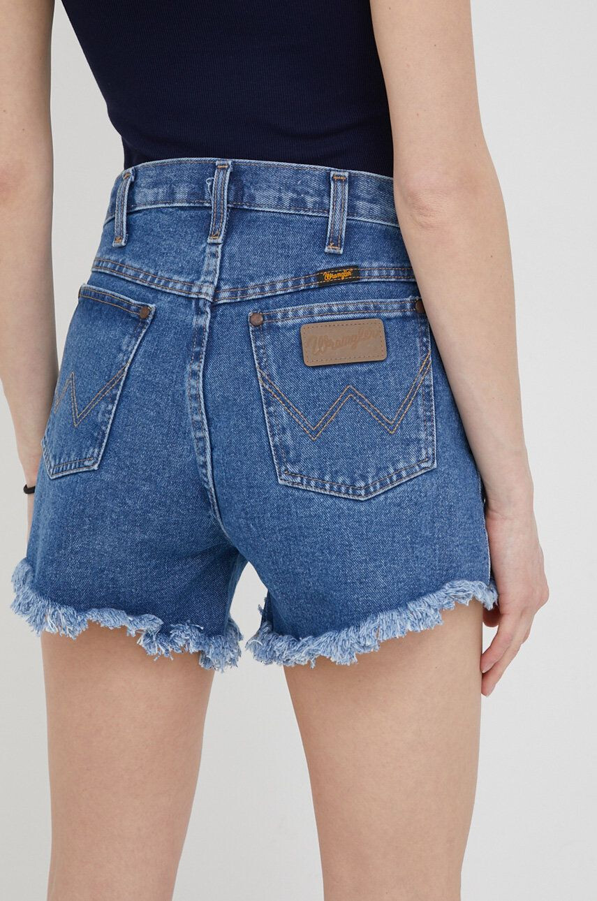 Wrangler Džínové šortky dámské hladké high waist - Pepit.cz