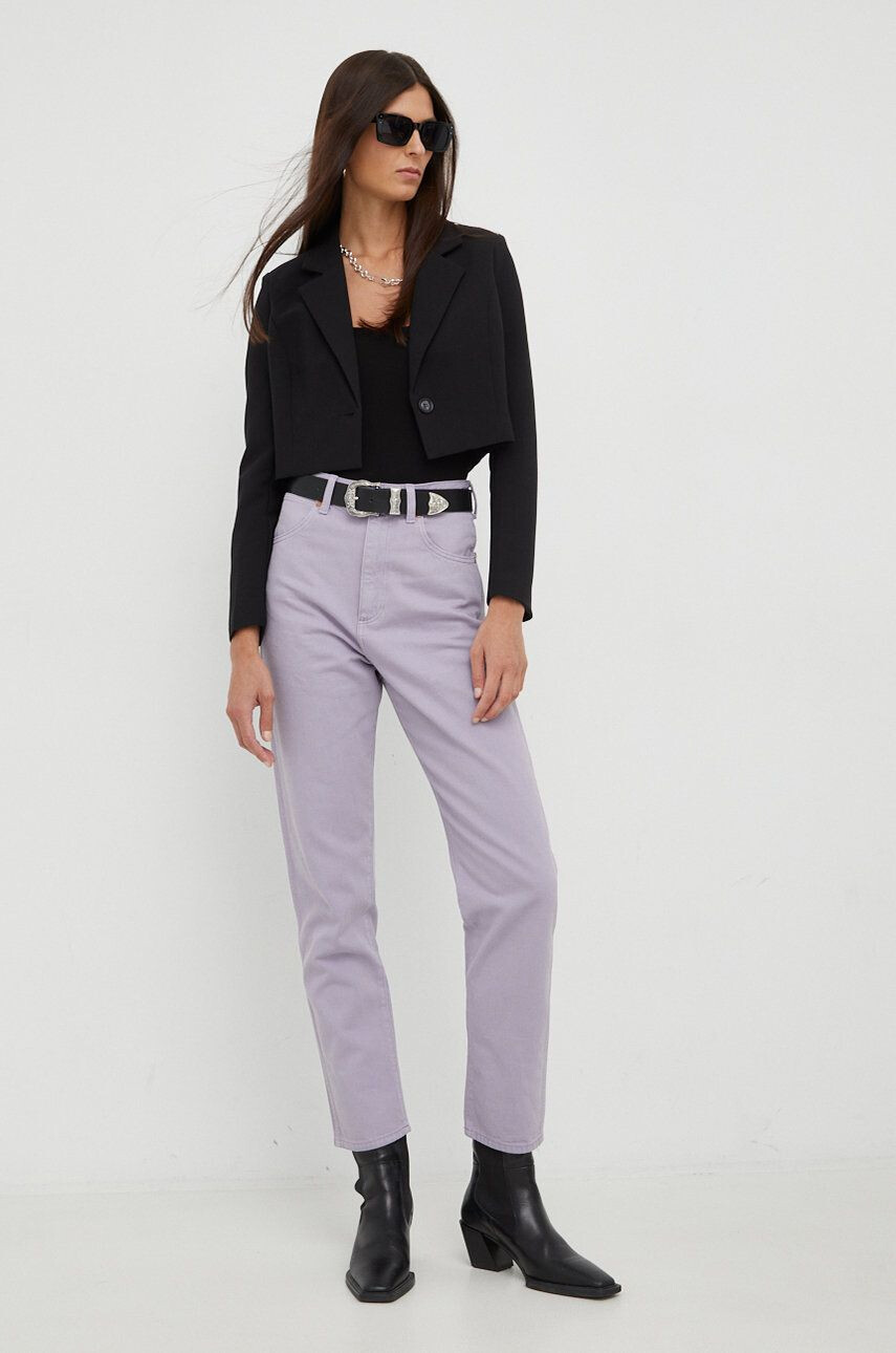 Wrangler Džíny Mom Purple Rock dámské high waist - Pepit.cz