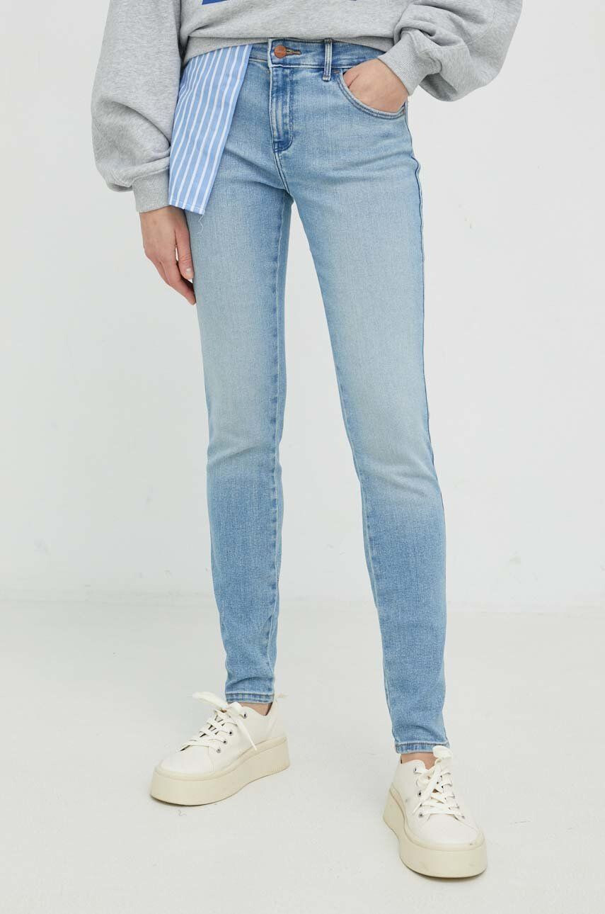 Wrangler Džíny Skinny White Noise dámské medium waist - Pepit.cz