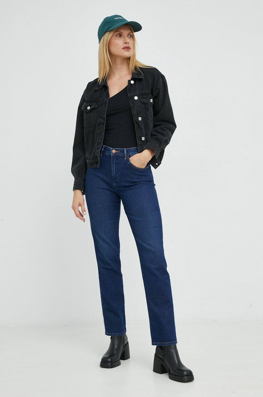 Wrangler Džíny Straight Dream Blue dámské high waist - Pepit.cz