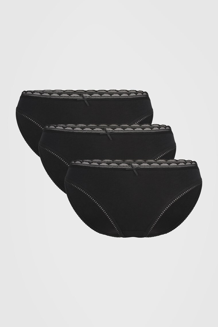 Dorina 3 PACK klasických kalhotek Naomi black XXL - Pepit.cz