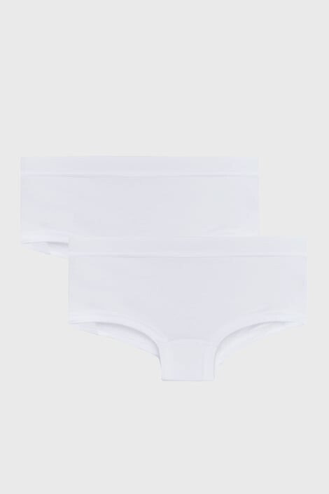 GARNA MAMA sp. z o.o. 2 PACK dívčích kalhotek Basic Shorts bílá 86/92 - Pepit.cz