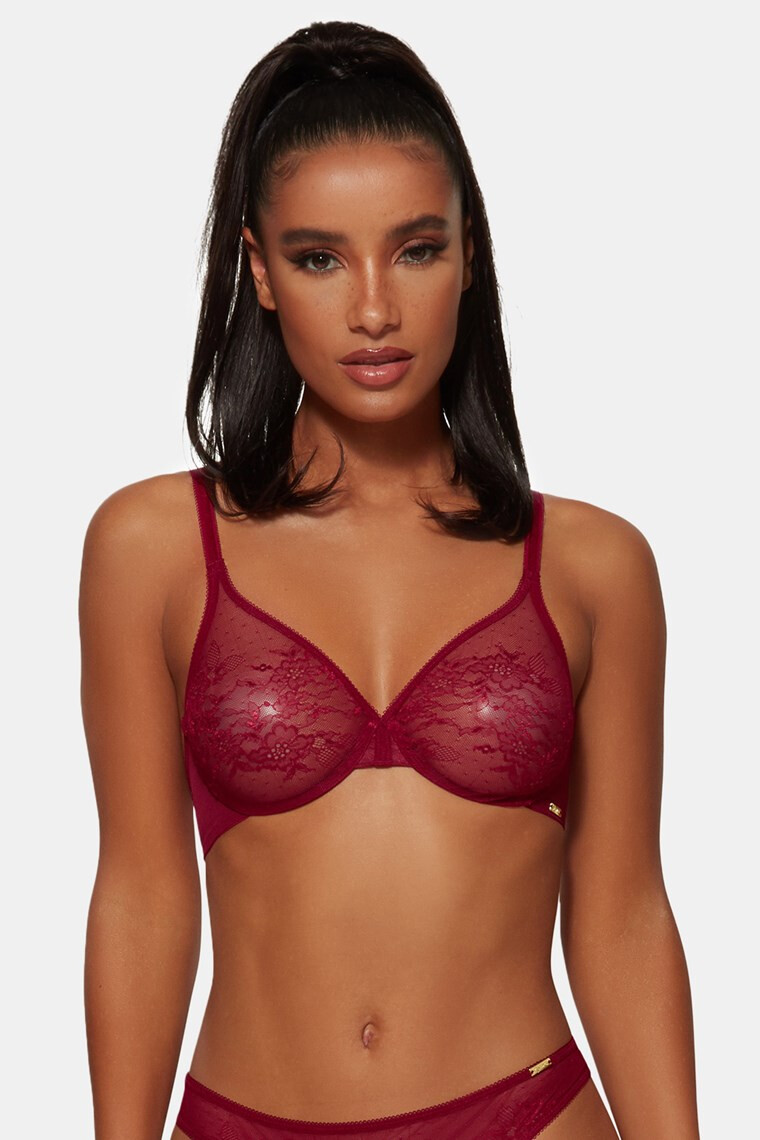 Gossard Podprsenka Glossies Lace Bordeaux 70/E - Pepit.cz