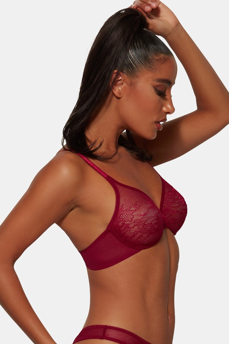 Gossard Podprsenka Glossies Lace Bordeaux 70/E - Pepit.cz