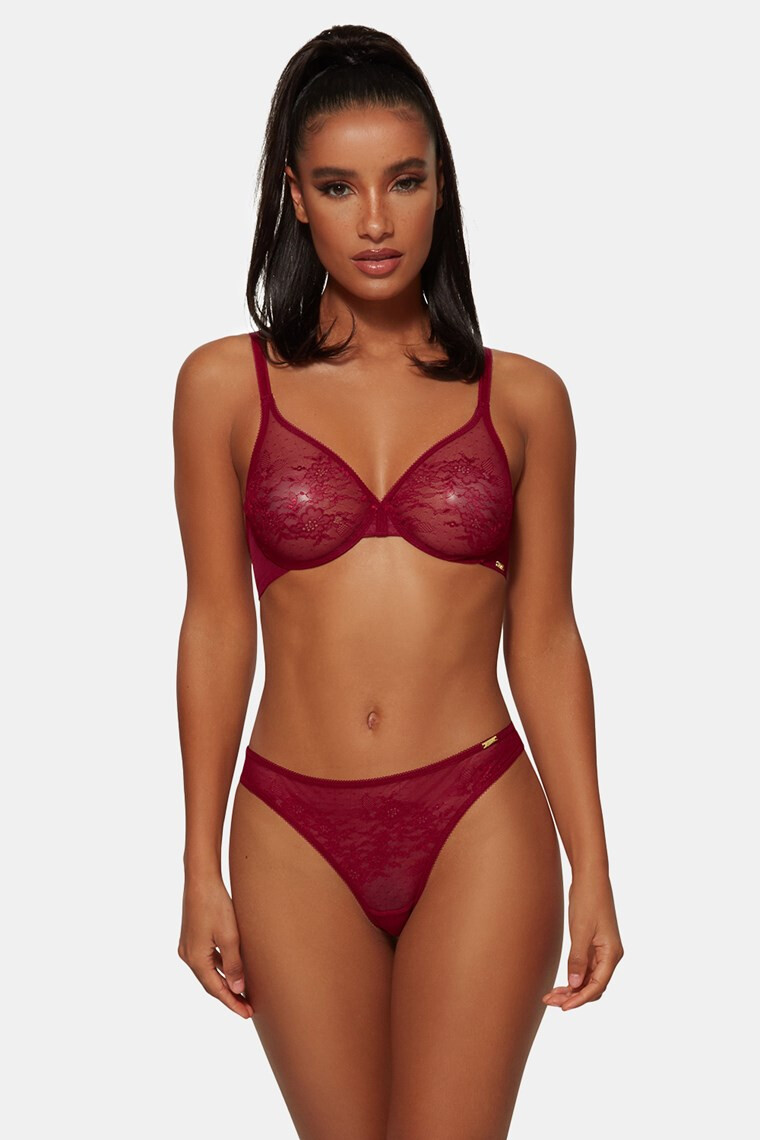 Gossard Podprsenka Glossies Lace Bordeaux 70/E - Pepit.cz