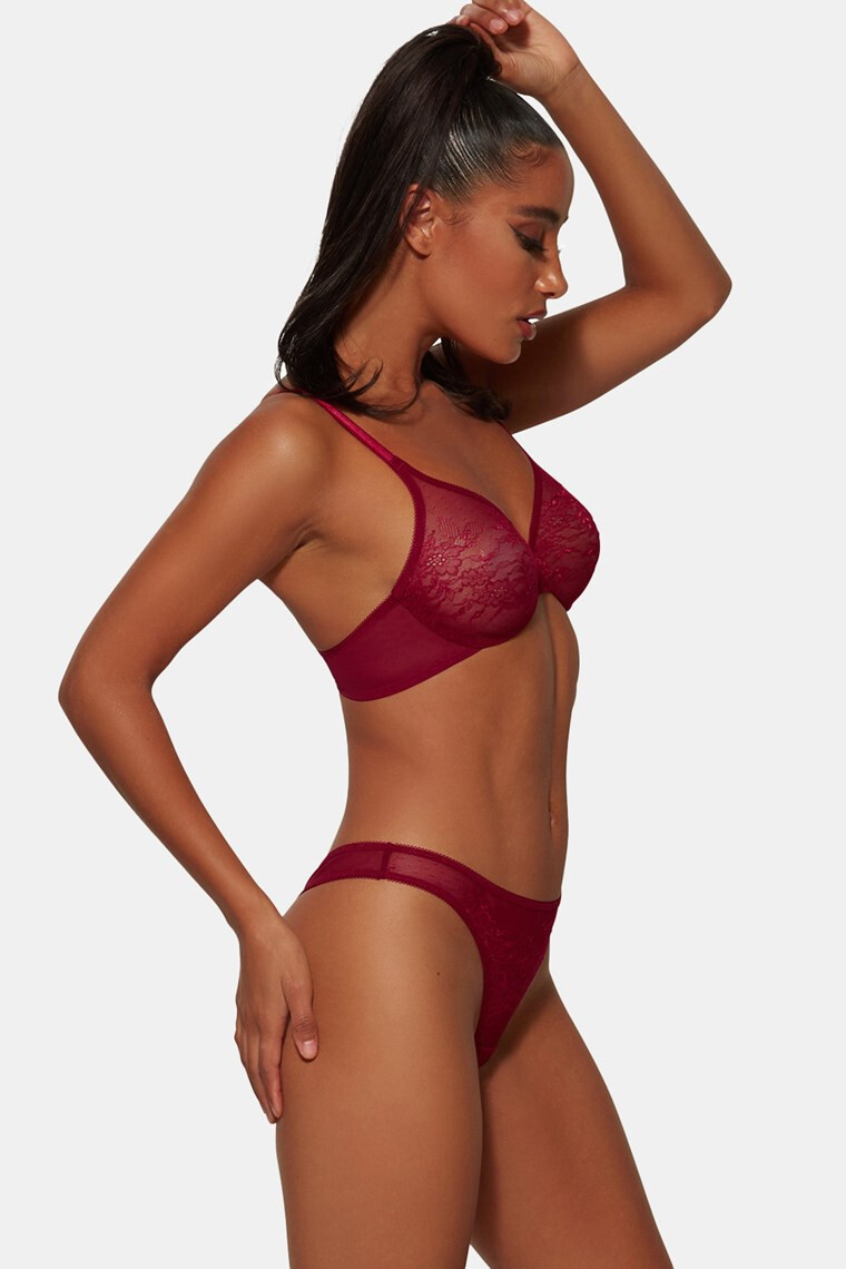 Gossard Podprsenka Glossies Lace Bordeaux 70/E - Pepit.cz