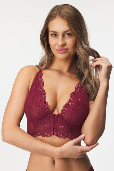 Gossard Podprsenka Superboost Lace Cranberry nevyztužená 70/C - Pepit.cz