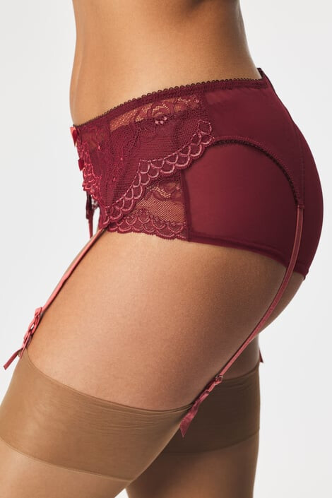 Gossard Podvazkový pás Superboost Lace Cranberry S - Pepit.cz