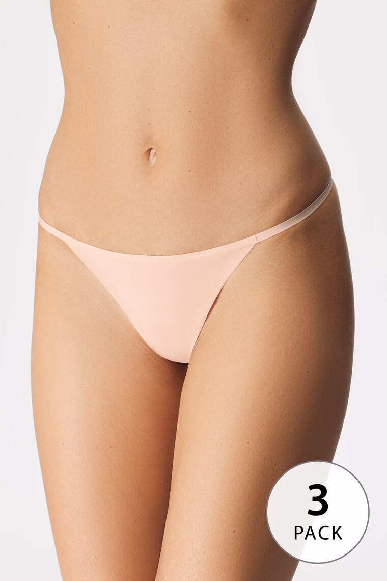 Hunkemöller 3 PACK tanga kalhotek Invisible S - Pepit.cz