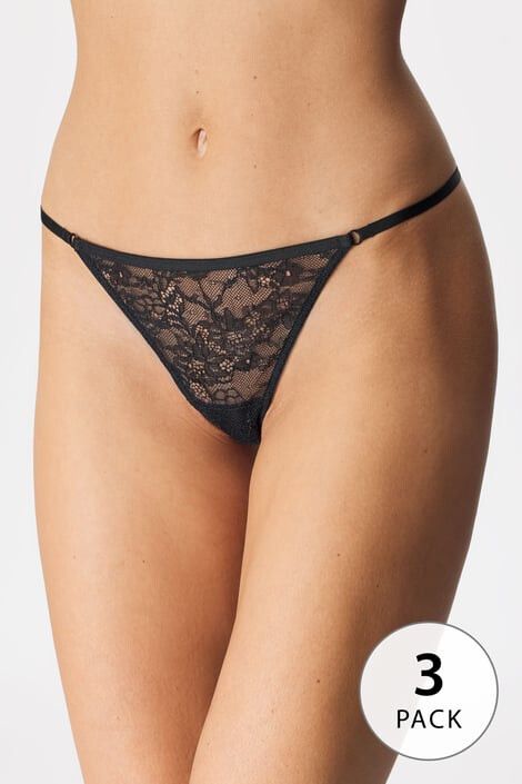 Hunkemöller 3 PACK tanga kalhotek Zela L - Pepit.cz