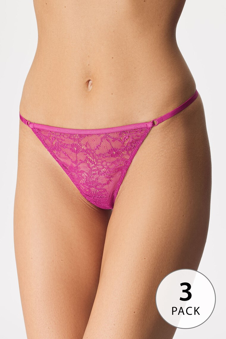 Hunkemöller 3 PACK tanga kalhotek Zella S - Pepit.cz