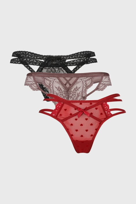 Hunkemöller 3 PACK Tanga Lisa S - Pepit.cz