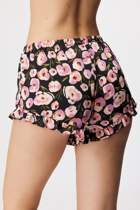 Hunkemöller Dámské pyžamové šortky Satin Ruffle Flower L - Pepit.cz