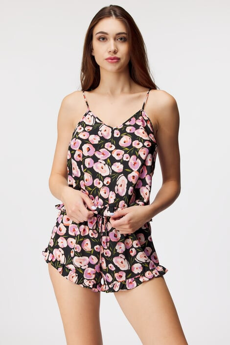 Hunkemöller Dámské pyžamové šortky Satin Ruffle Flower L - Pepit.cz