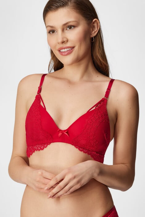 Hunkemöller Podprsenka Claire Red vyztužená bez kostic 85/B - Pepit.cz