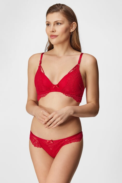 Hunkemöller Podprsenka Claire Red vyztužená bez kostic 85/B - Pepit.cz