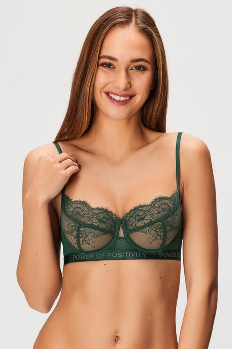 Hunkemöller Podprsenka Honey Green nevyztužená 80/E - Pepit.cz