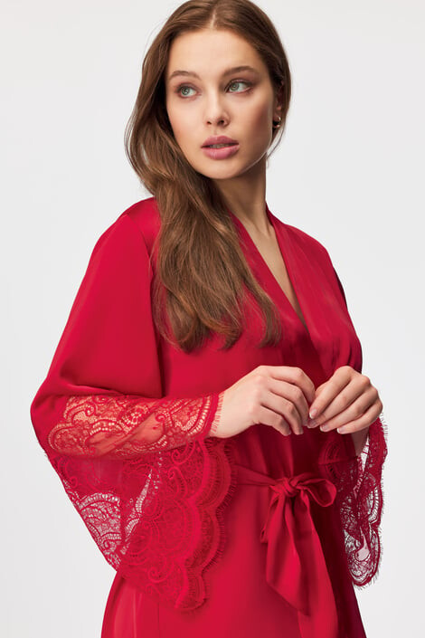 Hunkemöller Saténové kimono Satin Lace II XL/XXL - Pepit.cz