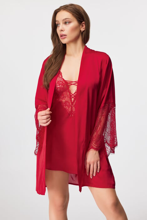 Hunkemöller Saténové kimono Satin Lace II XL/XXL - Pepit.cz