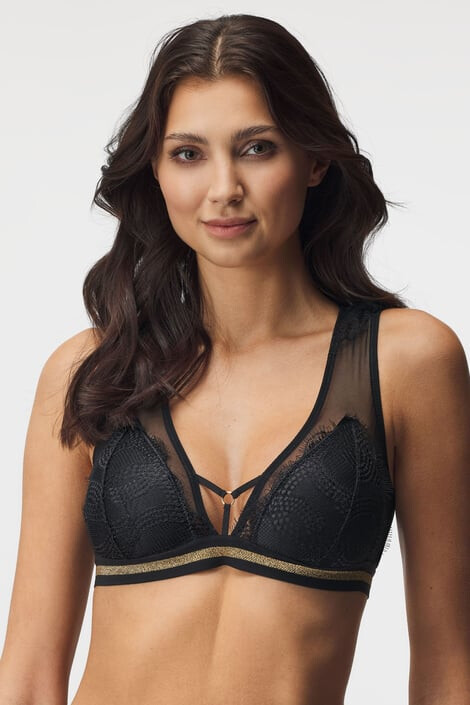 Luna Splendida Podprsenkový top Cherry Gold Stripe Bralette vyztužená 75/B - Pepit.cz