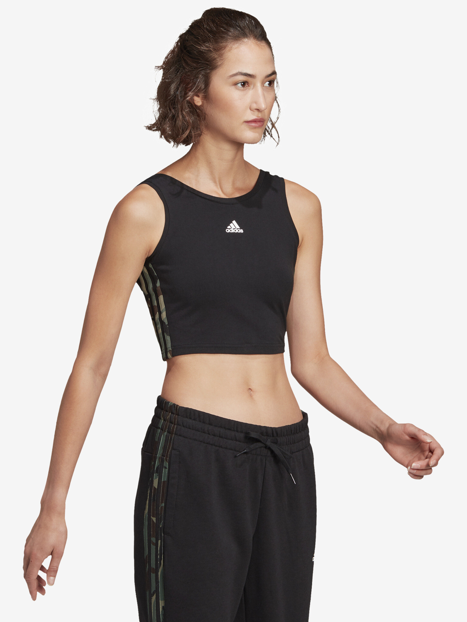 adidas Performance Essentials Camouflage Crop top Černá - Pepit.cz