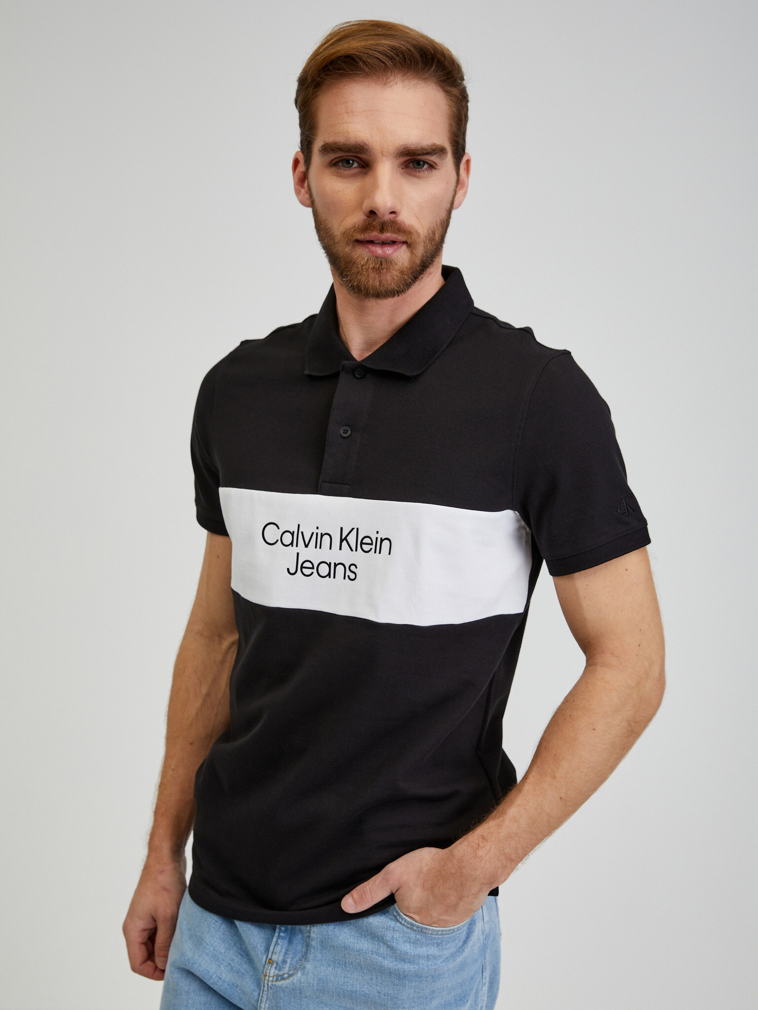 Calvin Klein Jeans Polo triko Černá - Pepit.cz